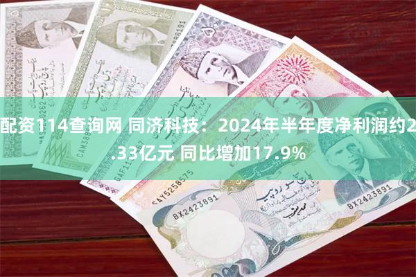 配资114查询网 同济科技：2024年半年度净利润约2.33亿元 同比增加17.9%