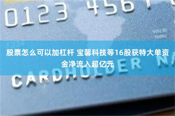 股票怎么可以加杠杆 宝馨科技等16股获特大单资金净流入超亿元