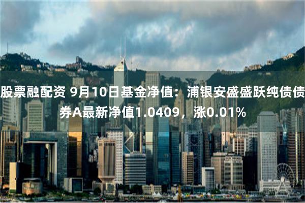 股票融配资 9月10日基金净值：浦银安盛盛跃纯债债券A最新净值1.0409，涨0.01%