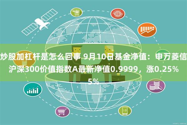 炒股加杠杆是怎么回事 9月10日基金净值：申万菱信沪深300价值指数A最新净值0.9999，涨0.25%