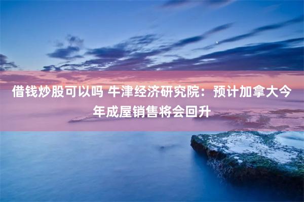 借钱炒股可以吗 牛津经济研究院：预计加拿大今年成屋销售将会回升