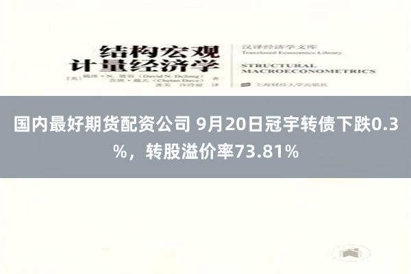 国内最好期货配资公司 9月20日冠宇转债下跌0.3%，转股溢价率73.81%