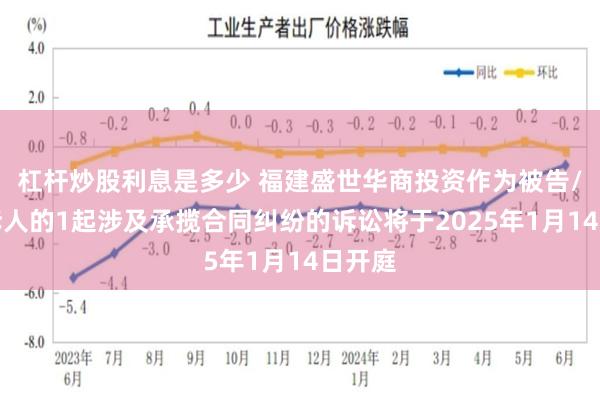 杠杆炒股利息是多少 福建盛世华商投资作为被告/被上诉人的1起涉及承揽合同纠纷的诉讼将于2025年1月14日开庭